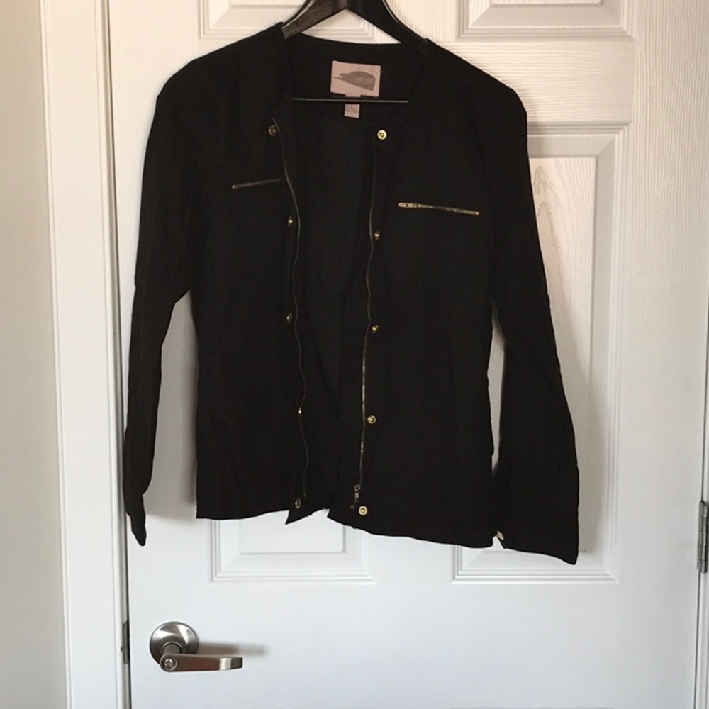 Linen Cotton Blend Jacket - Size XS